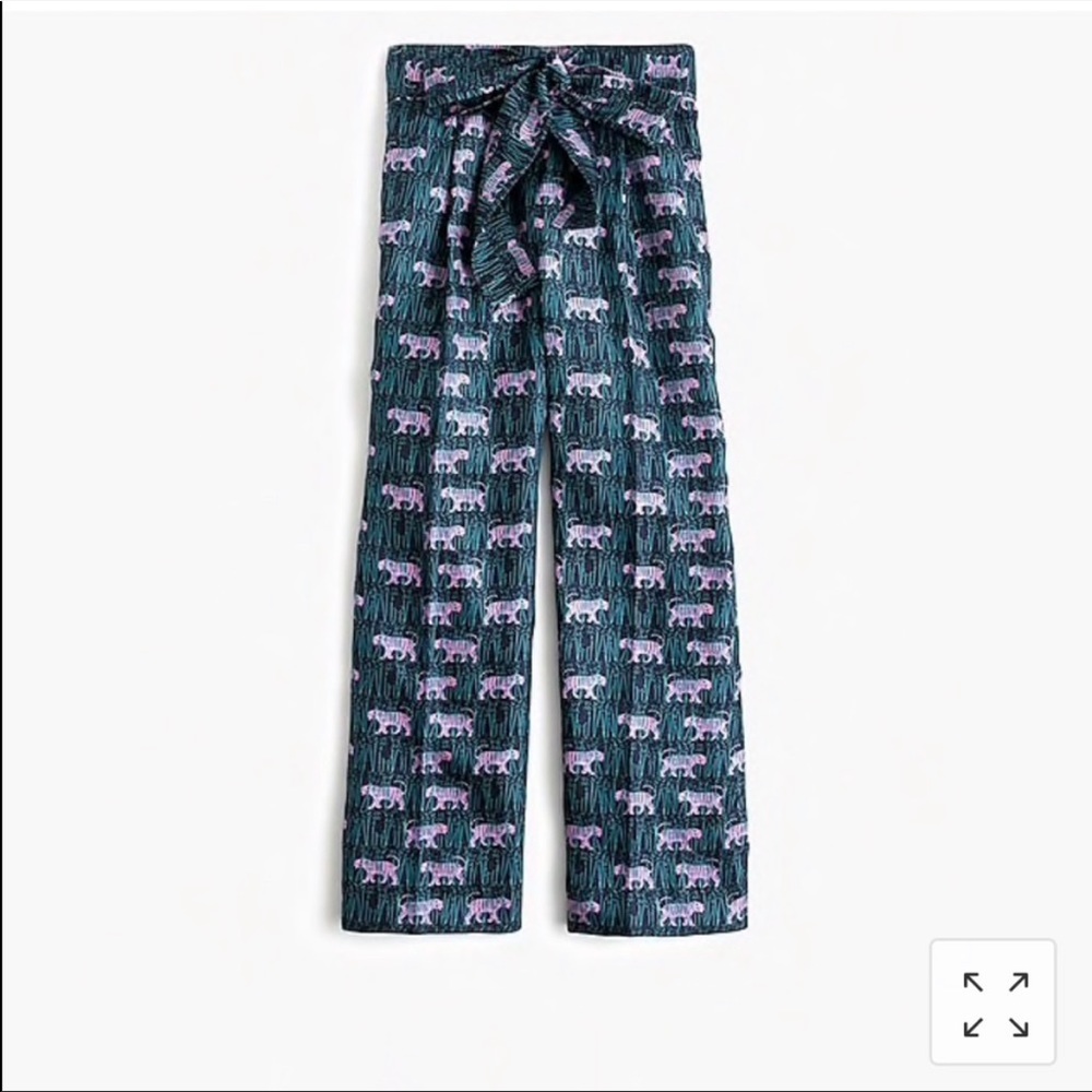 J. Crew Teal and Purple Wide Leg Pants